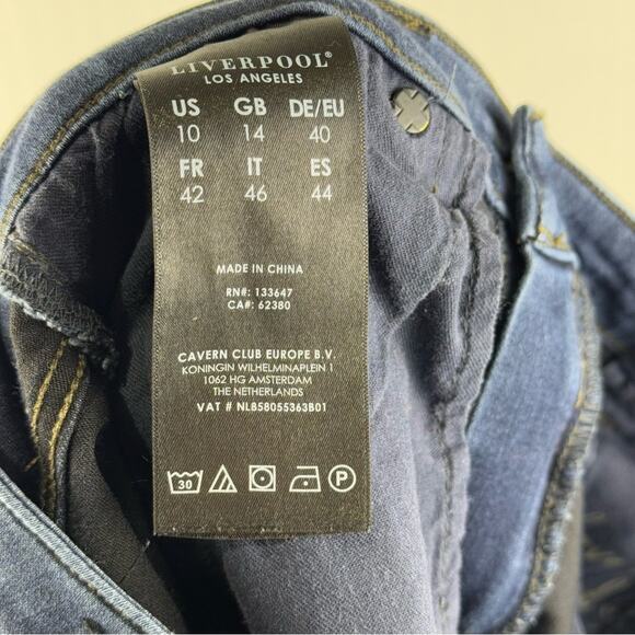 Liverpool The High-Rise Ankle Skinny Jeans Women’s Size 10/30 Stretch Denim - Picture 8 of 9